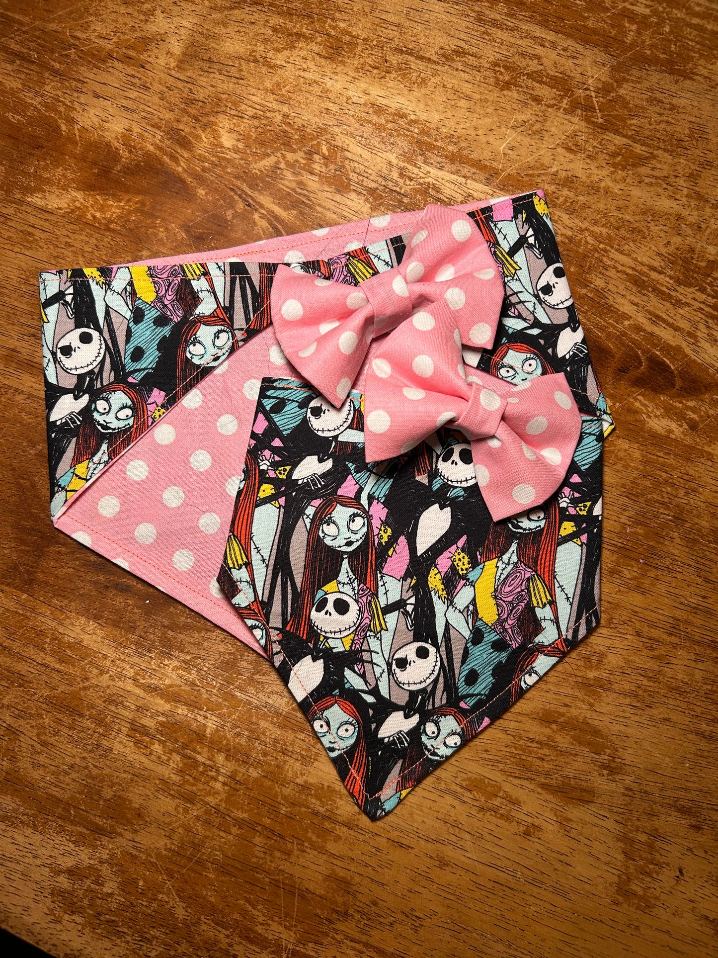 Jack and sally bandana and bow tie set